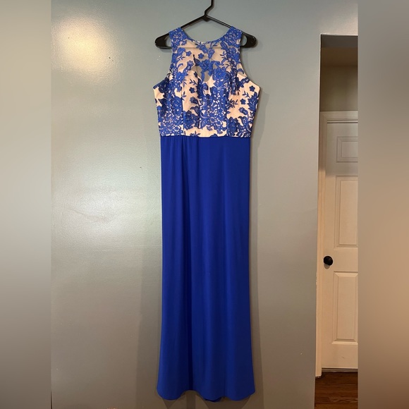 Stenay Dresses & Skirts - Stenay Cobalt Blue and Tan Evening Gown